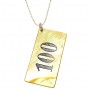Mother of Pearl Yellow CMC Rectangle Casino Chip Necklace